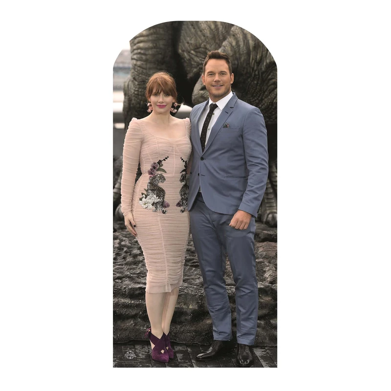 Star Cutouts CS1226 Chris Pratt & Bryce Dallas Howard Stand-In Lifesize Cardboard Cutout – Jurassic World Party Photo Prop & Fan Display