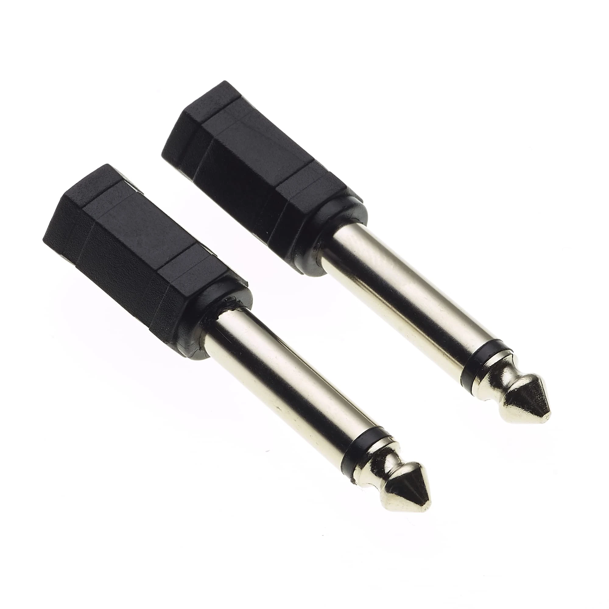 3.5mm to 6.35mm Adapter, Pack of 2-3.5mm Mono Audio Male to 6.35mm Female Mic Plug Adapter Jack Converter