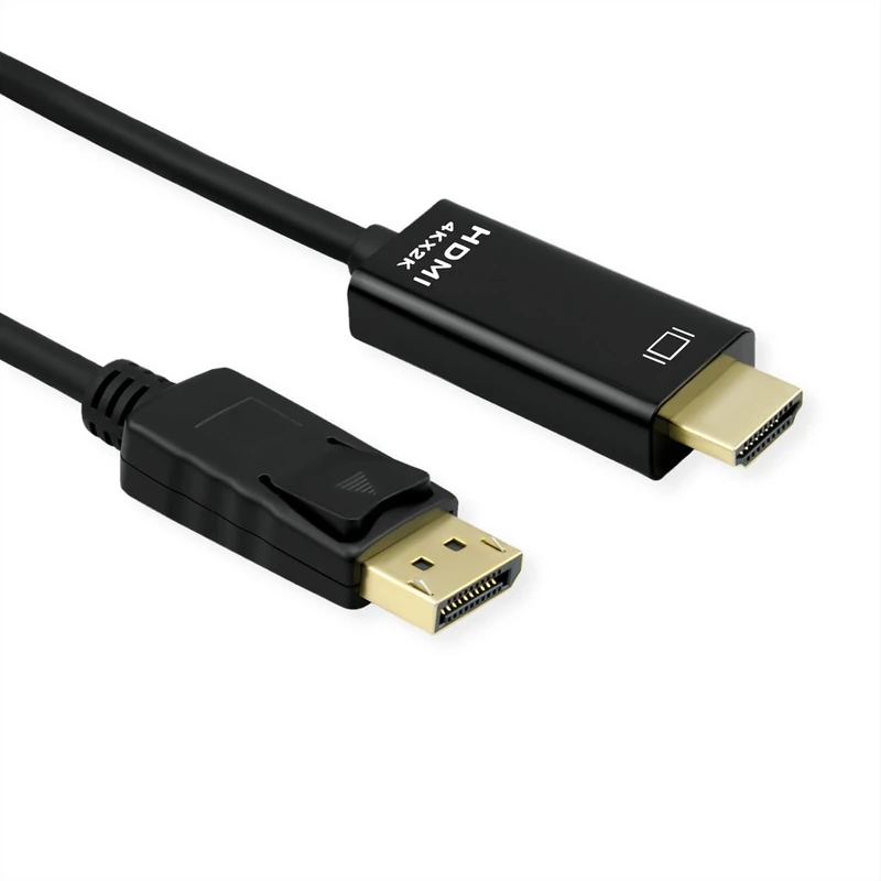 ROLINE DisplayPort Cable DP - UHDTV, Slim, ST/ST, Black, 1 m