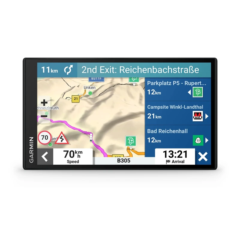 Garmin Camper 795 Caravan/Motorhome GPS Sat Nav, Easy to read 7" display, EU maps, Custom Routing, Road Warnings, Live Traffic, Birdseye Direct Satellite Imagery, Michelin Green Guide, Voice Assistant