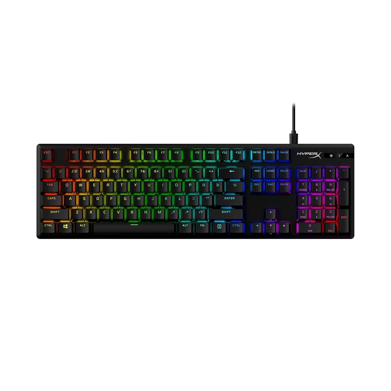HyperX Alloy Origins PBT- Mechanical Gaming Keyboard, PBT Keycaps, RGB, Mechanical Switches, Compact, Durable Aluminium Body, Adjustable Feet, Customizable NGENUITY Software