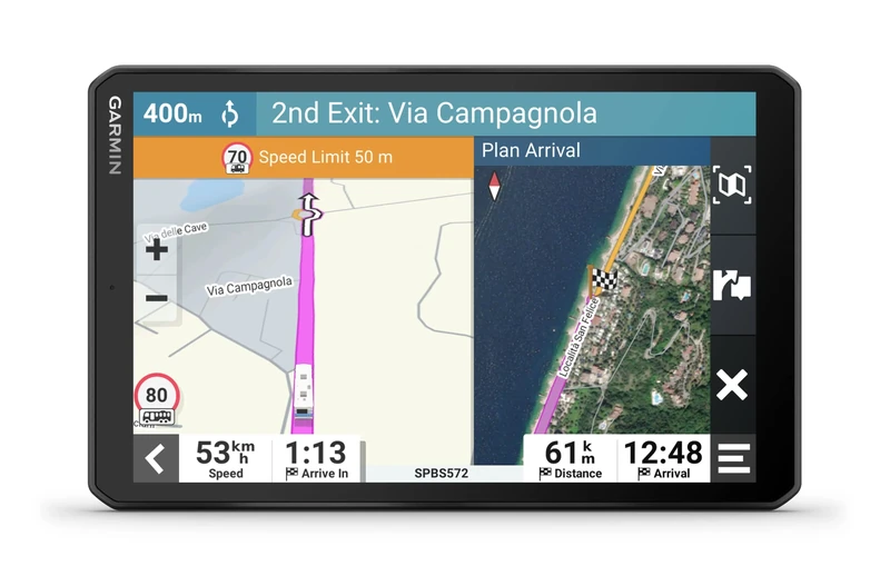 Garmin Camper 895 Caravan/Motorhome GPS Sat Nav, Easy to read 8" display, EU maps, Custom Routing, Road Warnings,Digital Traffic, Birdseye Direct Satellite Imagery,Michelin Green Guide,Voice Assistant - Image 1