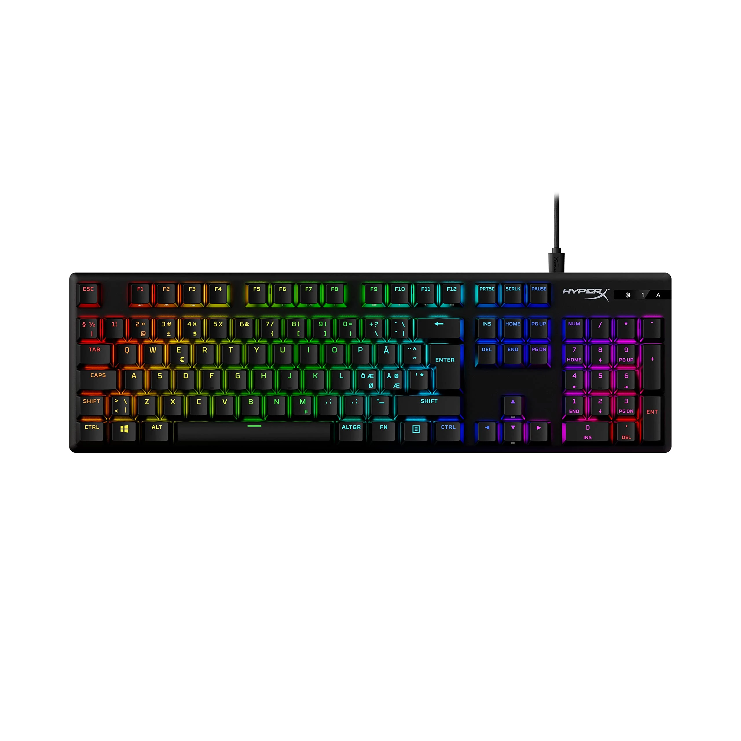 HyperX Alloy Origins PBT – Mechanical Gaming Keyboard, PBT Keycaps, RGB, HyperX Mechanical Switches, Compact, Portable, Durable Aluminium Body, Adjustable Feet, Customizable with NGENUITY Software