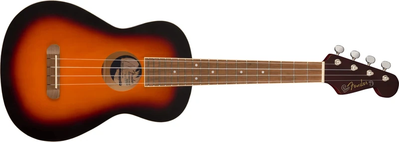 Fender Avalon Tenor Ukulele for Adults and Kids, Basswood Construction, Walnut Fingerboard, Classic Fender Stratocaster Headstock, in 2-Colour Sunburst