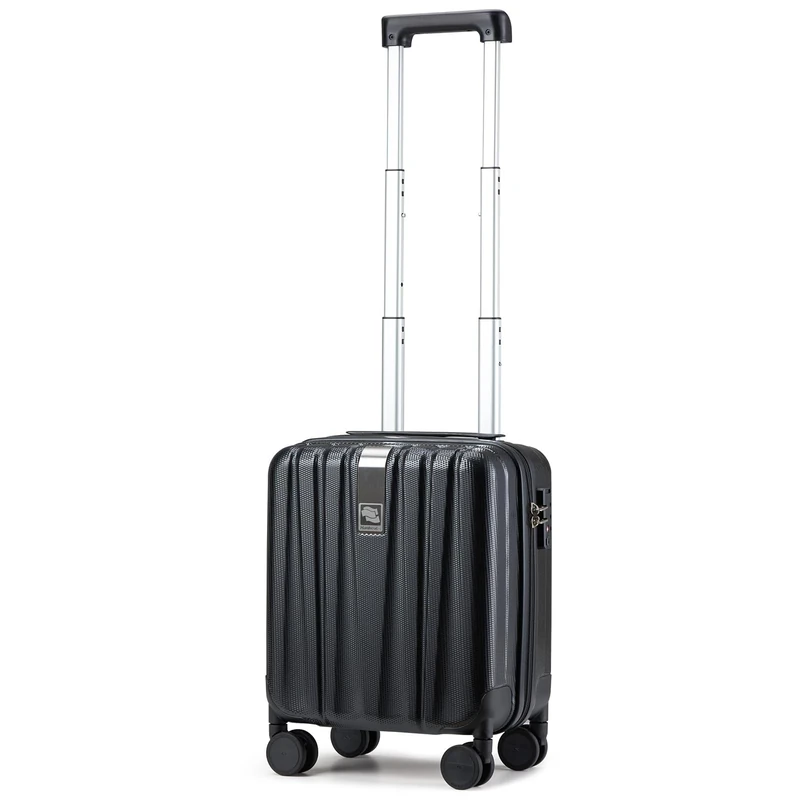 Hanke Small Suitcase with Wheels - Hard Shell Cabin Size Hand Luggage, Lightweight Suitcase with TSA Locks - Jet Black