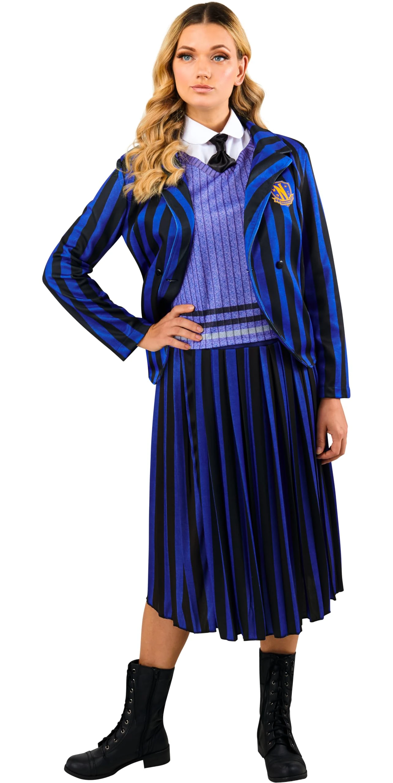 Rubies womens Wednesday Nevermore School Uniform Costume, Blue, S