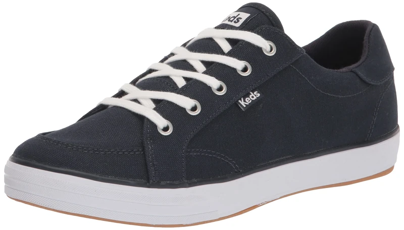 Keds Women's Center 3 Lace Up Sneaker, Navy Canvas, 8.5 UK