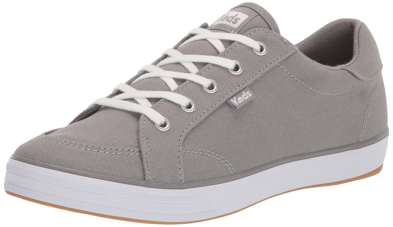 Keds Women's Center 3 Lace Up Sneaker, Grey Canvas, 2.5 UK