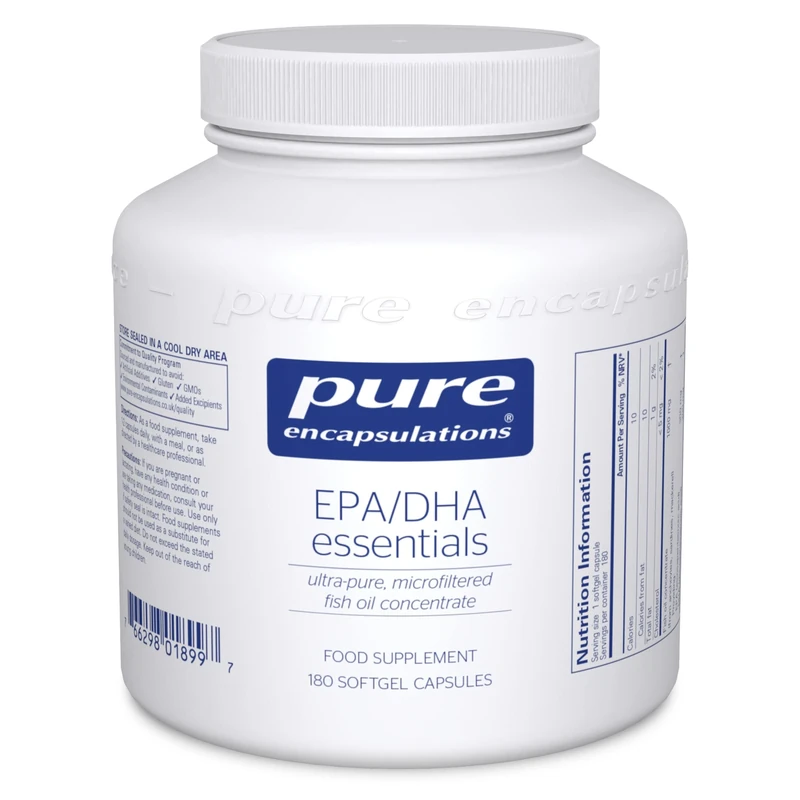 Pure Encapsulations EPA/DHA Essentials - Ultra-Pure, Microfiltered Fish Oil Concentrate - 180 Softgel Capsules