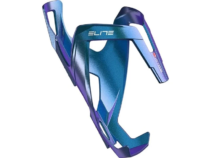 Elite Vico Glam Bottle Cage Metal Blue White Graphic – Fibre-Reinforced Bike Bottle Holder with Iridescent Metallic Finish 29g – For Road Bike, MTB & Gravel Cycling