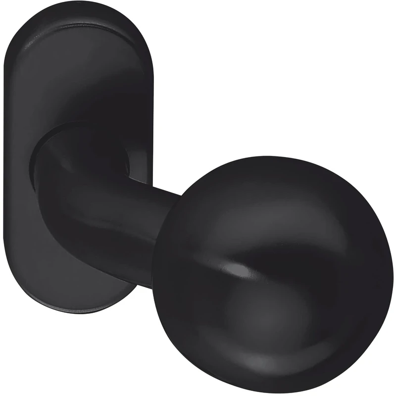 MARCHESI Marco Door Knob Rotating Round Door Knob on Oval Rosette for VK 8 mm Stainless Steel Black