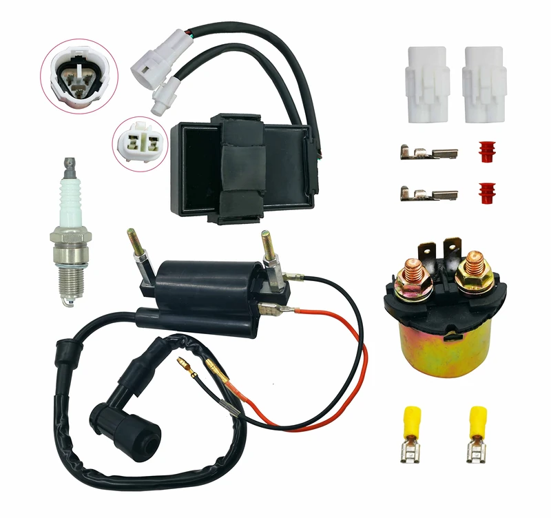 Ignition CDI Box&Ignition Coil&Starter Solenoid Relay Replacement for Kawasaki Bayou 300 KLF300 1989-2004 - Image 1
