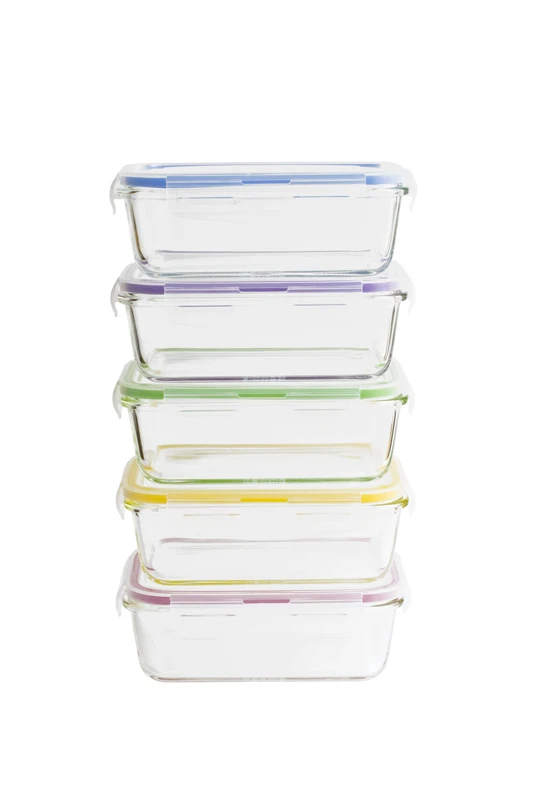 Pebbly Batchcooking Set of 5 Rectangular Boxes 850 ml