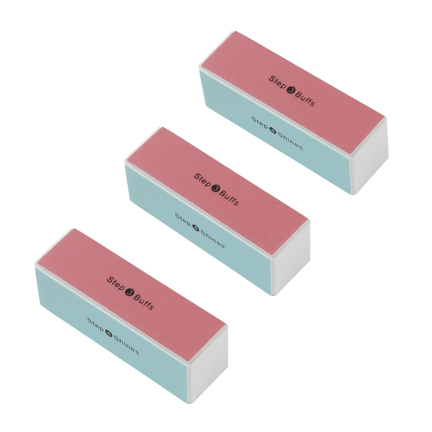 Manicare 3 Pack 4 Way Buffing Block For Nails, Removes Ridges And Creates An Instant High Gloss Shine, Easy To Use Manicure Tool For Shaping, Smoothing and Polishing Nails