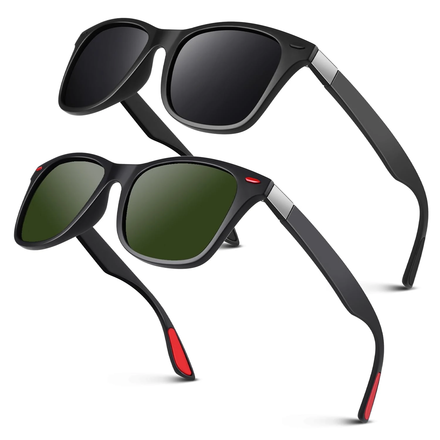 LINVO Polarised Sunglasses for Men and Women,Retro Dark Shades 100% UV Protection for Driving Fishing Running