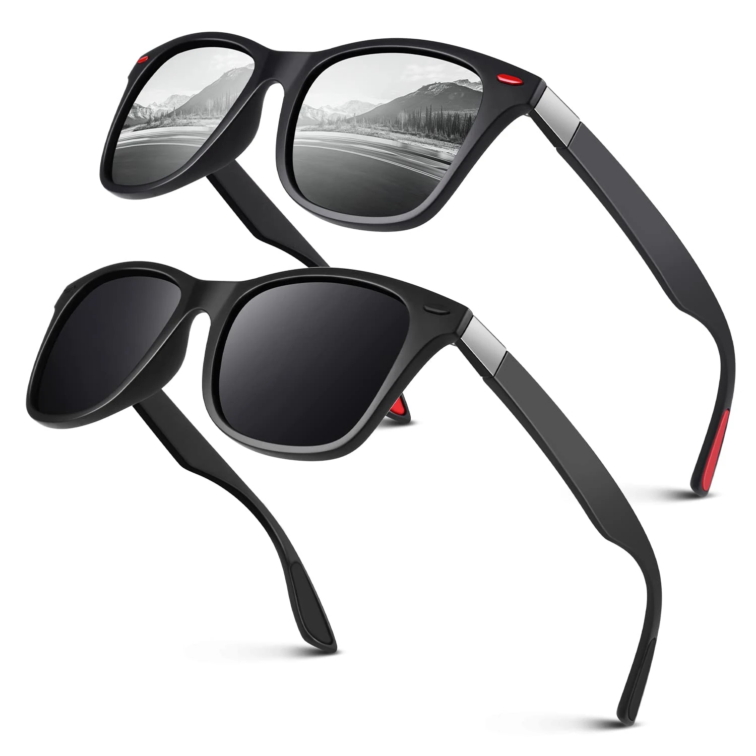 LINVO Polarised Sunglasses for Men and Women,Retro Dark Shades 100% UV Protection for Driving Fishing Running