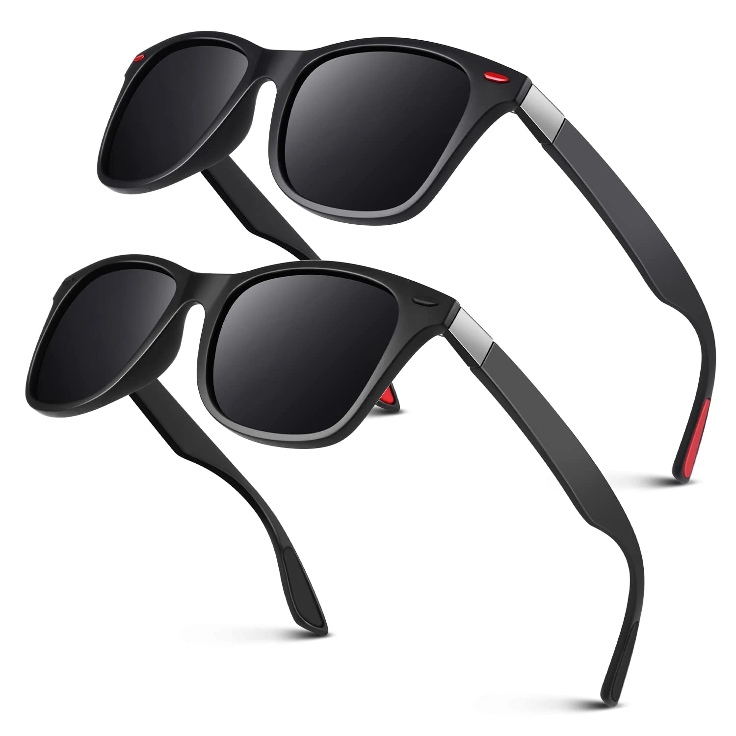 LINVO Polarised Sunglasses for Men and Women,Retro Dark Shades 100% UV Protection for Driving Fishing Running