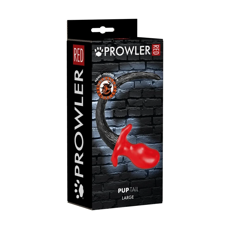 Prowler RED by Oxballs - The PUPTAIL - Pure Platinum Silicone - Large 14" Tail - 4.5" Insertable Butt Plug - Image 1