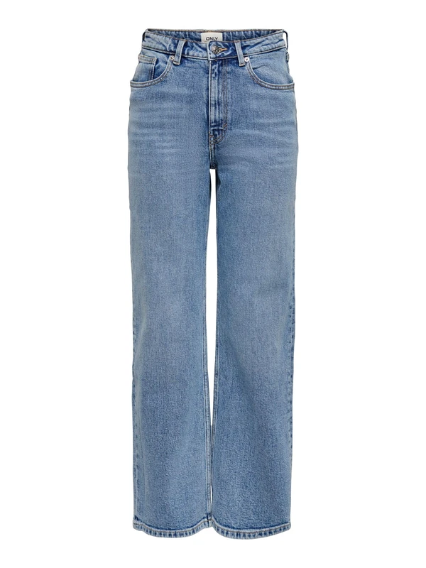 ONLY Women's Jeans with Wide Leg, Medium Blue Denim, 24W x 32L