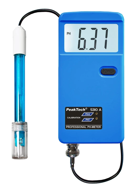 PeakTech 5310A pH Meter with Replaceable BNC Electrode Probe Suitable for Swimming Pool, Aquarium and Laboratory P 5310A Blue