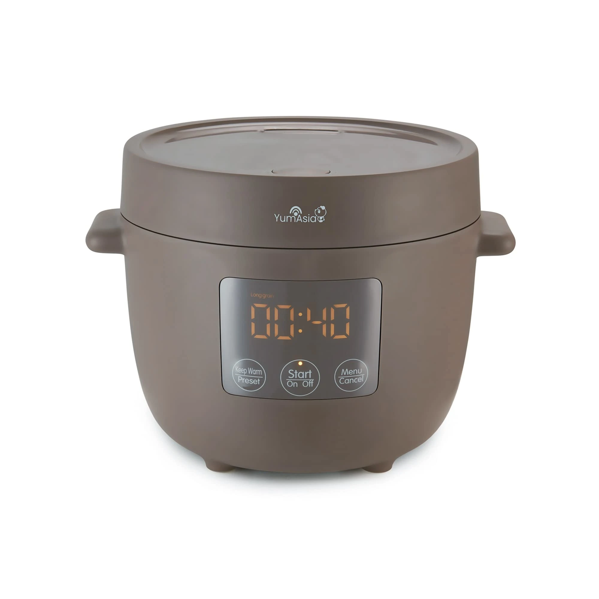 Yum Asia Tsuki Mini Rice Cooker with Shinsei Ceramic Bowl (2.5 cups, 0.45 litre) 5 Rice Cooking Functions, 2 Multicooker Functions, Hidden LED Display, 220-240V UK (Pebble Grey)