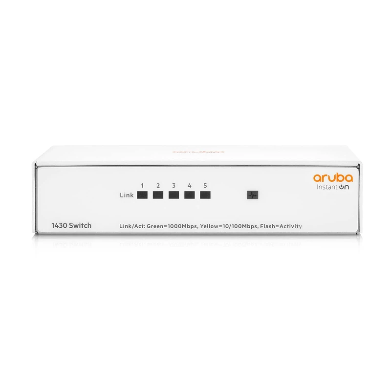 Aruba - Instant ON Wired(I5) BTO 5G Switch, 5 Ports, RJ45, Plastic Case, Compatible with Desktop, Laptop, Printer, Tablet - Image 1