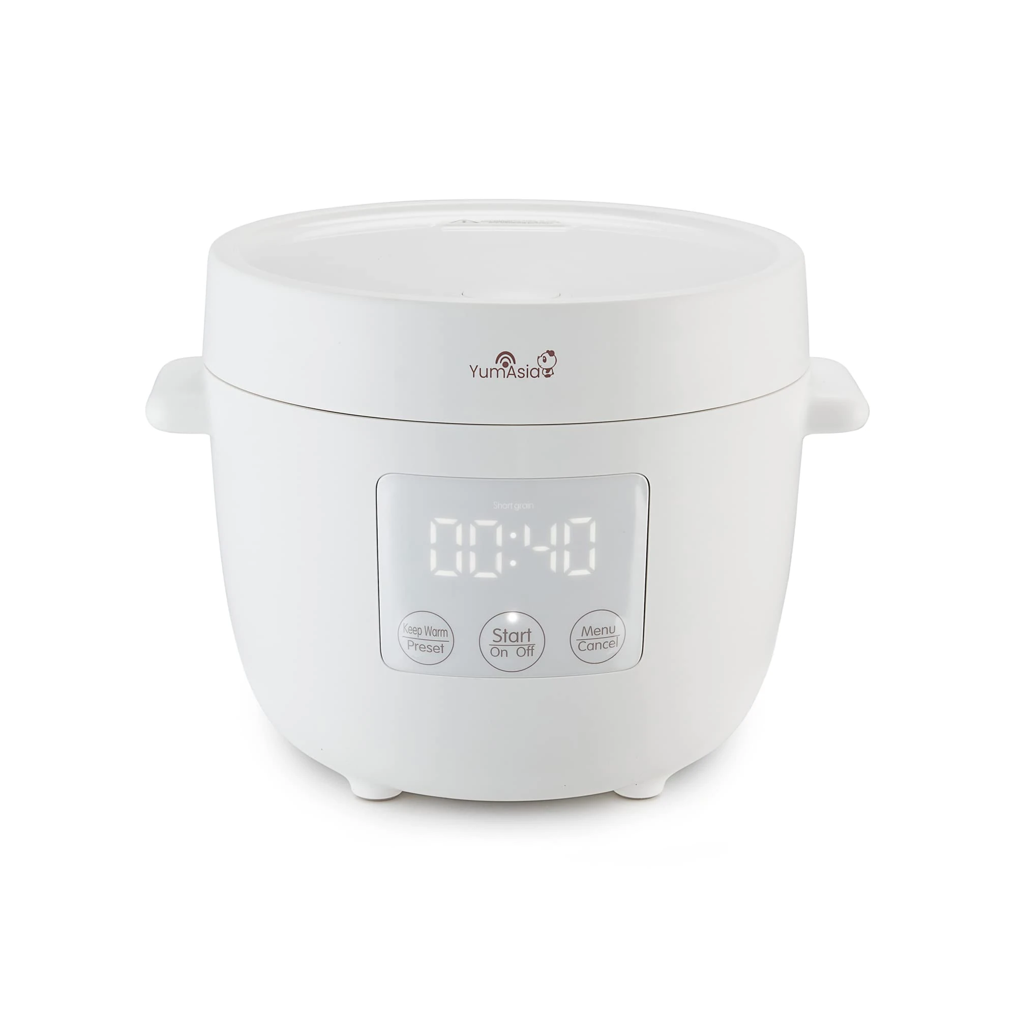 Yum Asia Tsuki Mini Rice Cooker with Shinsei Ceramic Bowl (2.5 cups, 0.45 litre) 5 Rice Cooking Functions, 2 Multicooker Functions, Hidden LED Display, 220-240V UK (Pebble White)