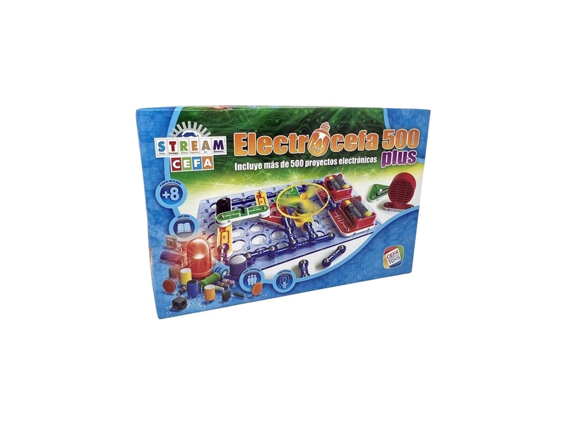 Cefa Toys - Electrocefa 500 Plus, Educational Game, Includes 500 Circuits and Electricity Projects, with Sound, Bulbs and Alarms, Suitable for Children from 8 Years Old