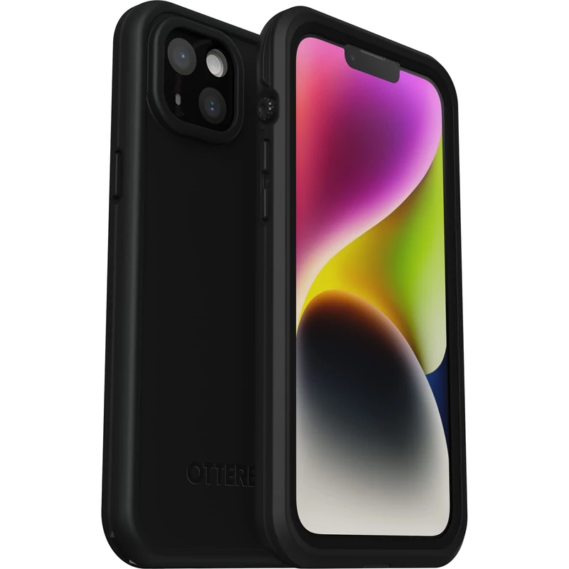 OtterBox Fre Case for iPhone 14 Plus for MagSafe, Waterproof (IP68), Shockproof, Dirtproof, Sleek and Slim Protective Case with Built in Screen Protector, x5 Tested to Military Standard, Black