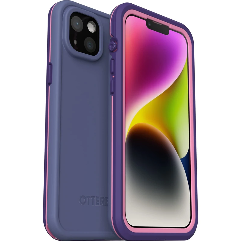 OtterBox Fre Case for iPhone 14 Plus for MagSafe, Waterproof (IP68), Shockproof, Dirtproof, Sleek and Slim Protective Case with built in Screen Protector, x5 Tested to Military Standard, Purple
