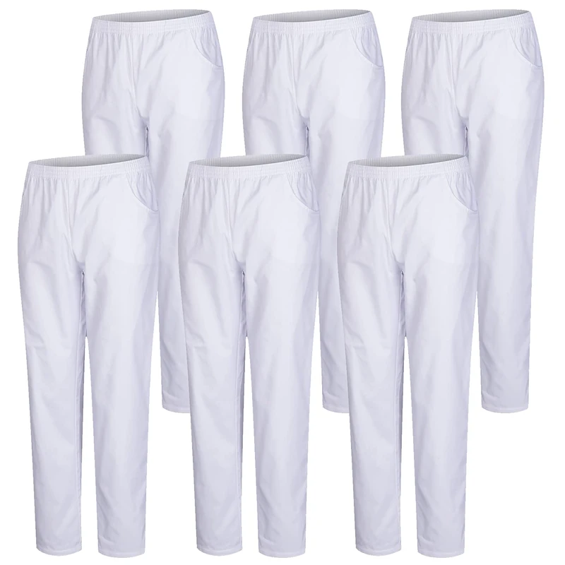 MISEMIYA - Set of 6 - Uniforms Medical Scrub Pants Unisex – Hospital Uniform Trousers - Ref.8312-4XL, White