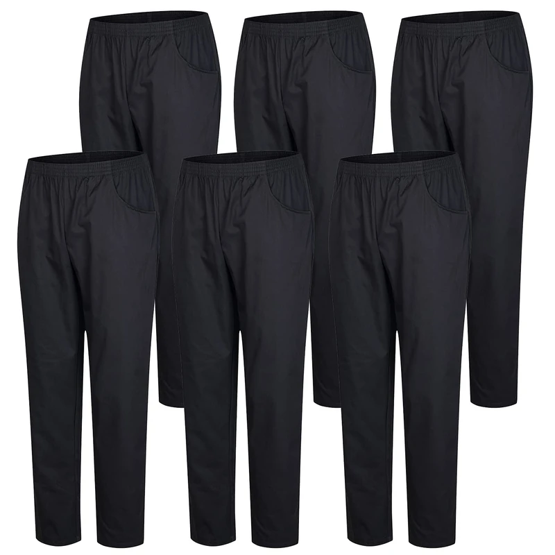 MISEMIYA - Set of 6 - Uniforms Medical Scrub Pants Unisex – Hospital Uniform Trousers - Ref.8312-5XL, Black
