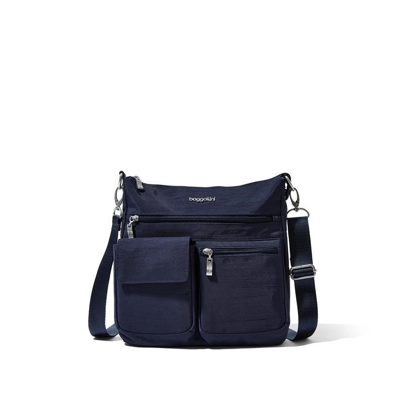 Baggallini Modern Everywhere Slim Crossbody, French Navy, One Size