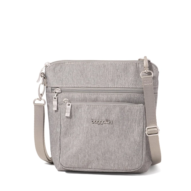 Baggallini Women's Modern Pocket Crossbody 9x8.5 Lightweight Water-Resistant Travel Purse Handbag Shoulder Bag W/RFID, Stone Heritage, One Size - Image 1