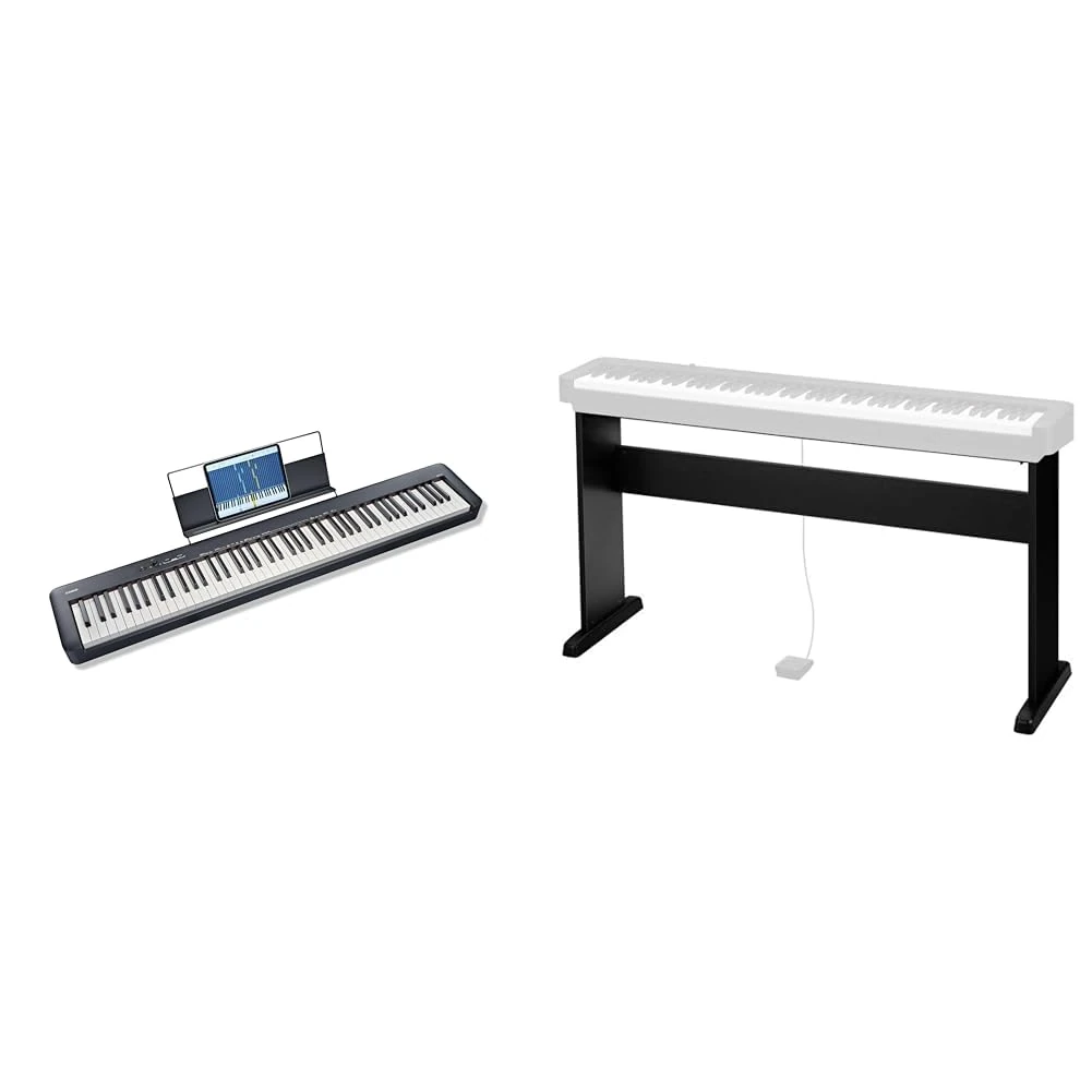 Casio CDP-S110BKC5 Fully Weighted Hammer Action Digital Piano & CS46 Wood Frame Stand for The CDP-S110, CDP-S160 and CDP-S360