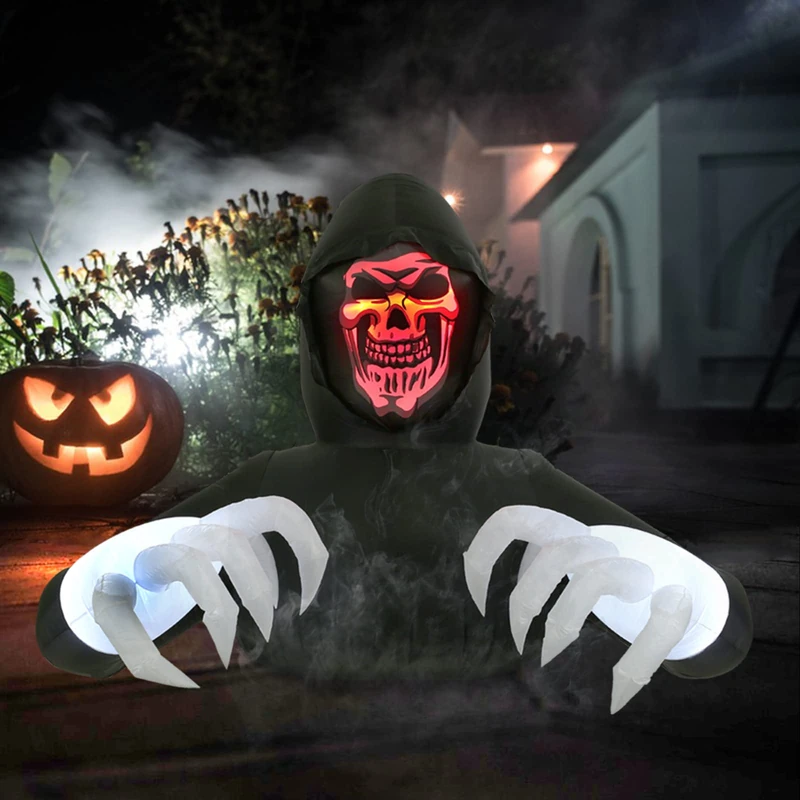 Kerithsoco 8FT Inflatable Grim Reaper Halloween Yard Decor