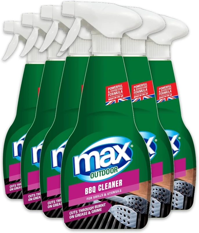 Max BBQ & Oven Cleaner, 500ml, 6 Pack – Removes Burnt on Grease & Dirt – Fast Action Cleaning Spray for Barbecue Grills & Ovens
