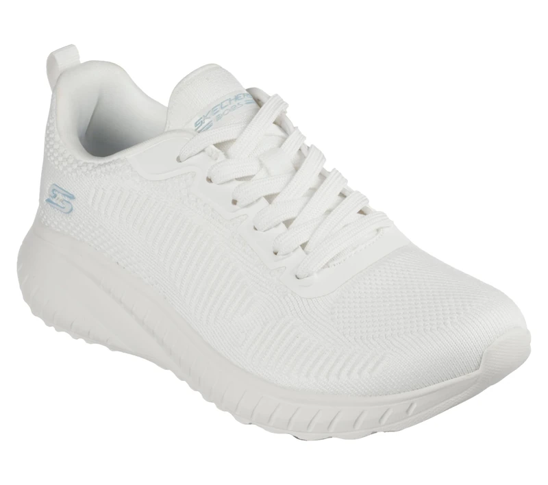 Skechers Women's Bobs Squad Chaos Face Off Sneaker, Off White Engineered Knit, 7 UK Wide