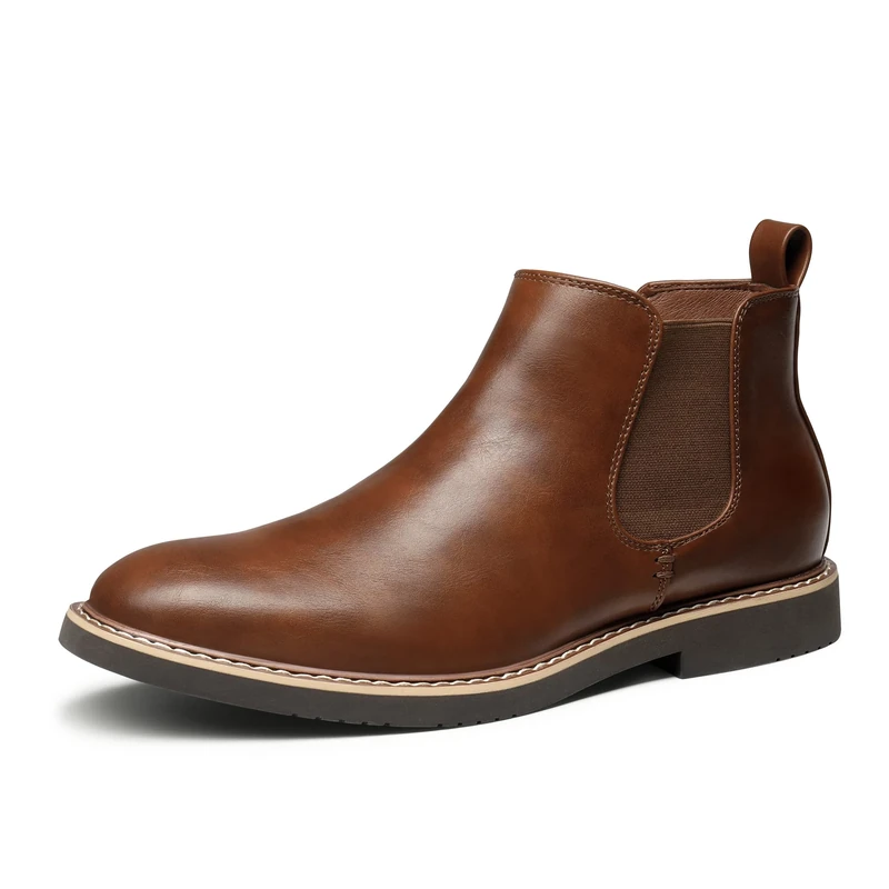 Bruno Marc Men's Chelsea Boots Ankle Boots Formal Boots for Men SBBO2218M-E,Size 8,Brown,SBBO2218M-E