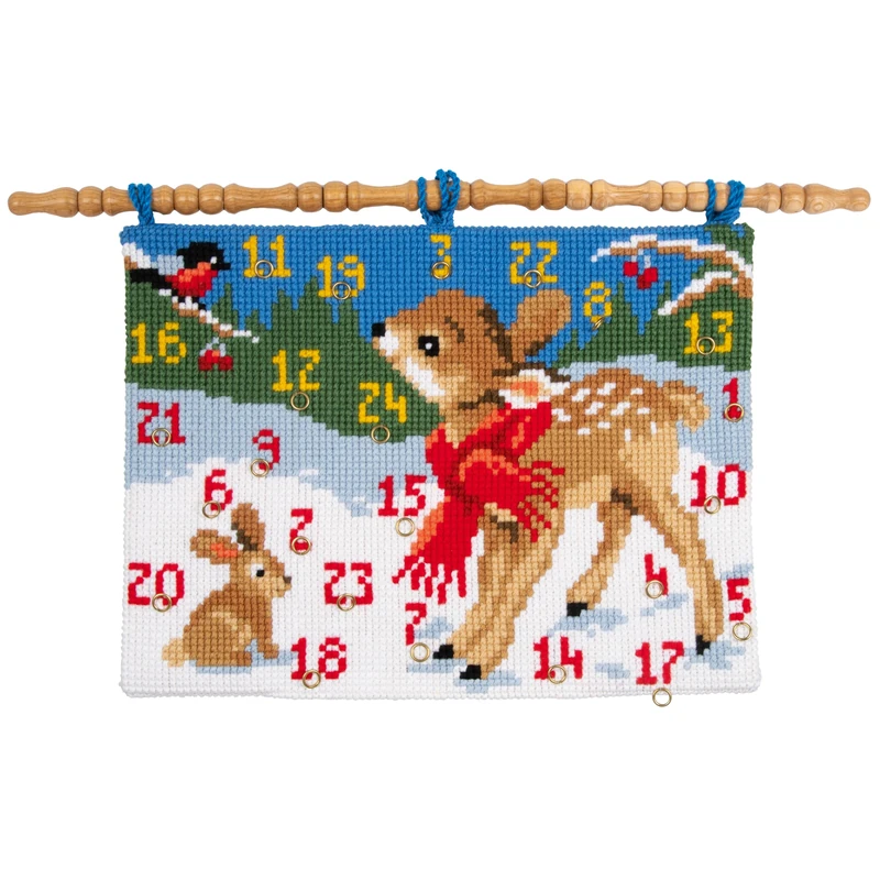 Bambi and Bird Cross Stitch Wall Mat Kit