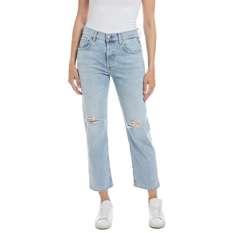 REPLAY Women's WA461 Maijke Rose Label Pack Jeans, Super Light Blue 011, 33W