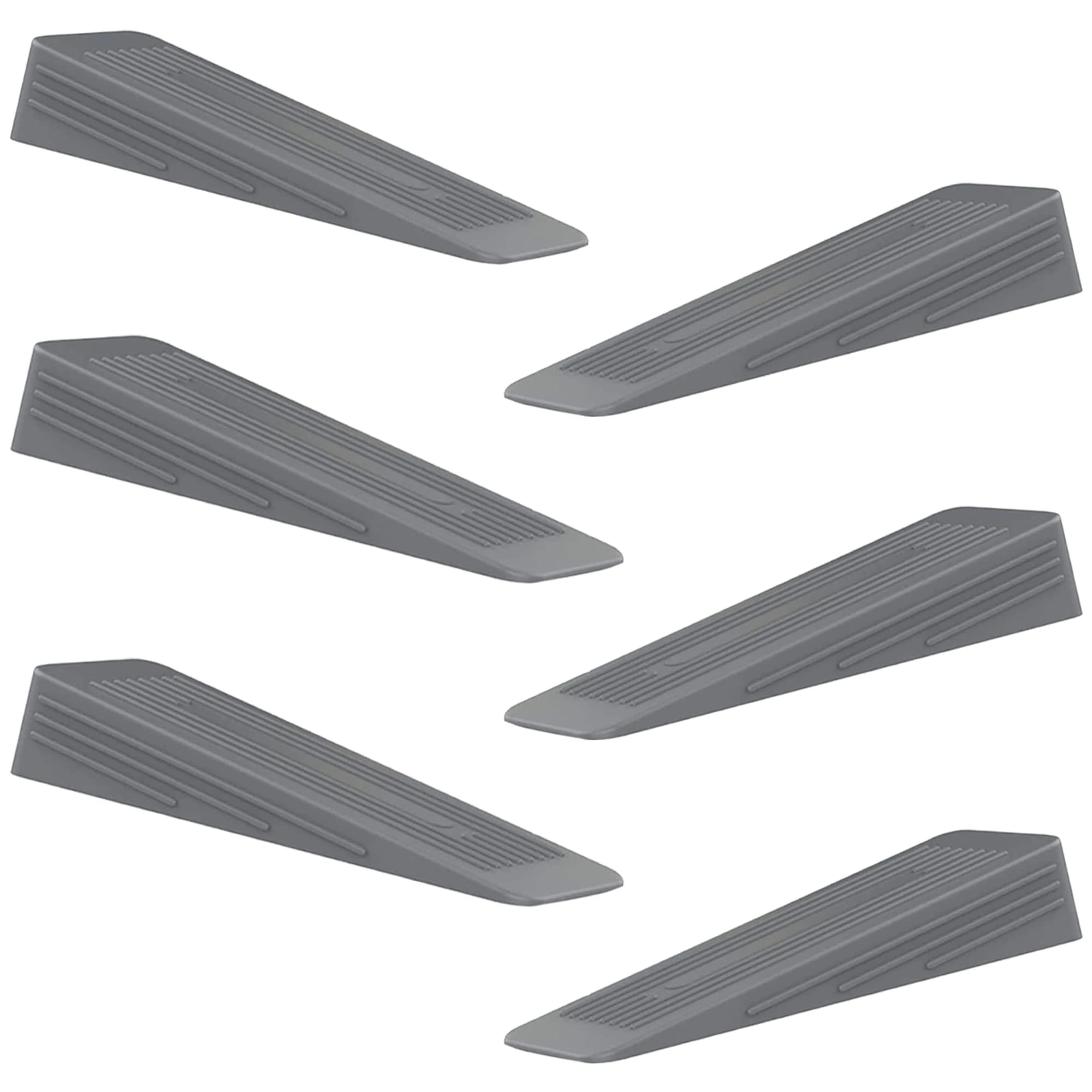 AFFIXERS Door Stop | Door Stoppers for Floor Anti-Skid, Durable, and Heavy Duty Rubber Door Stops | Ideal for All Types of Surfaces | Door Wedges Indoors (Grey, Pack of 6)