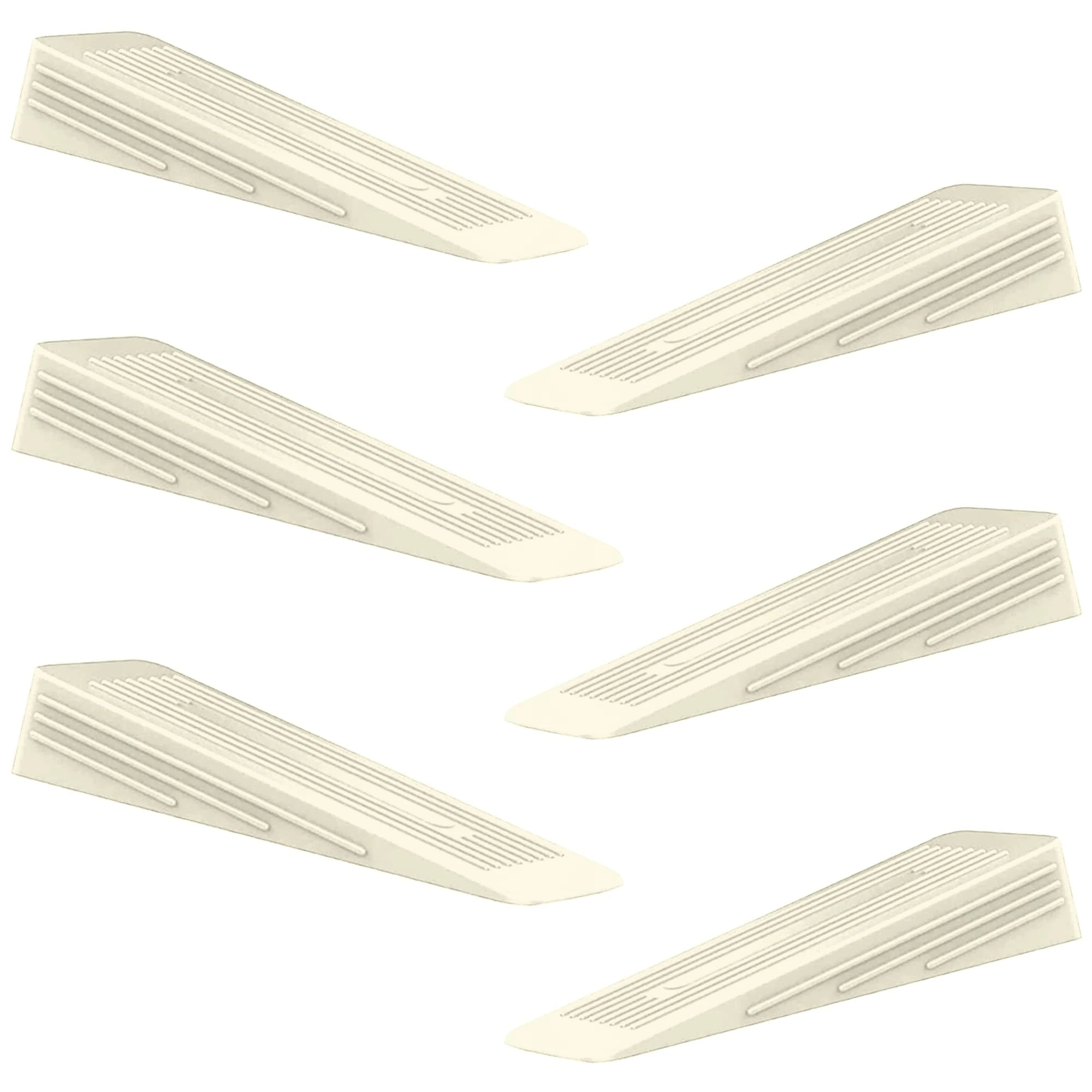 AFFIXERS Door Stop | Door Stoppers for Floor Anti-Skid, Durable, and Heavy Duty Rubber Door Stops | Ideal for All Types of Surfaces | Door Wedges Indoors (Cream, Pack of 6)