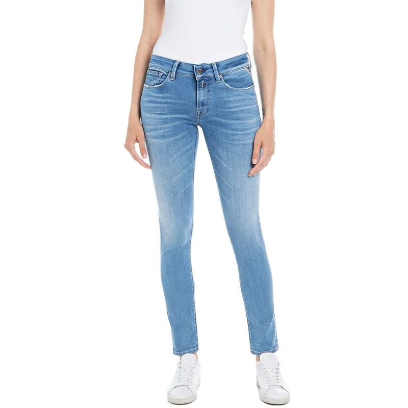 REPLAY Women's New Luz X-lite Jeans, 009 Medium Blue, 29W x 28L