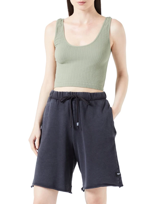 REPLAY Women's W8076 Casual Shorts, 099 Blackboard, L