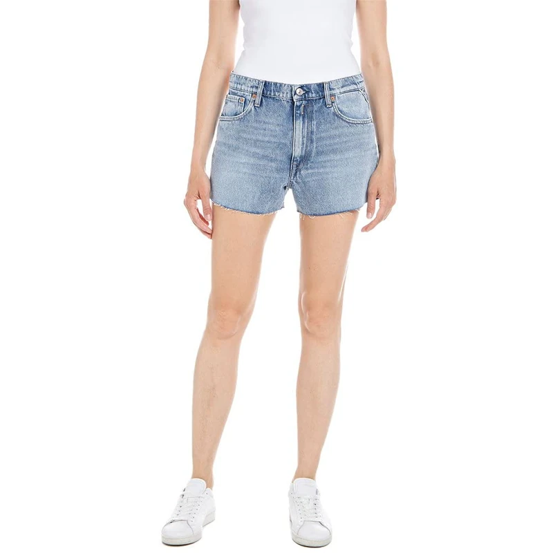 REPLAY Women's Denim Shorts, 010 Light Blue, 26W