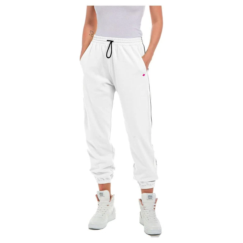 REPLAY Women's W8068 Casual Pants, 001 White, XL