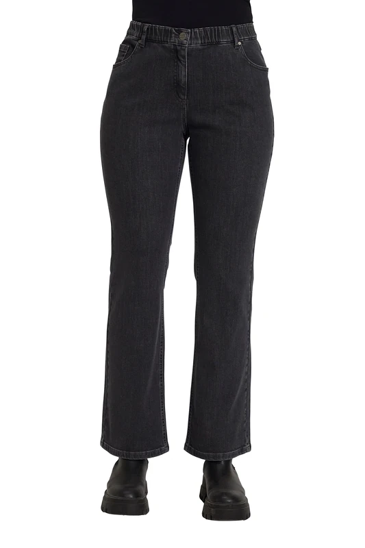 Ulla Popken Women's Bootcut Denim Jeans, Blue, 45W / 32L