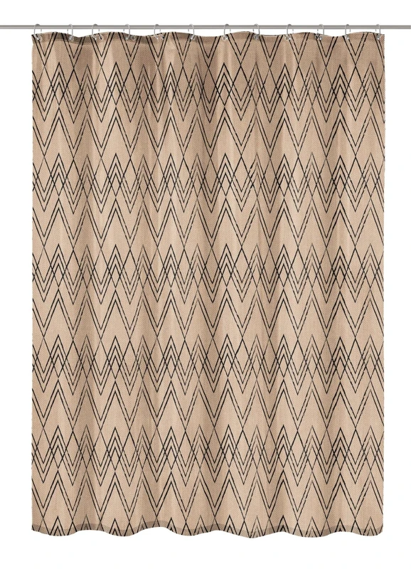 Kleine Wolke Zag Cotti Shower Curtain 180 x 200 cm Taupe 65% Polyester 35% Cotton