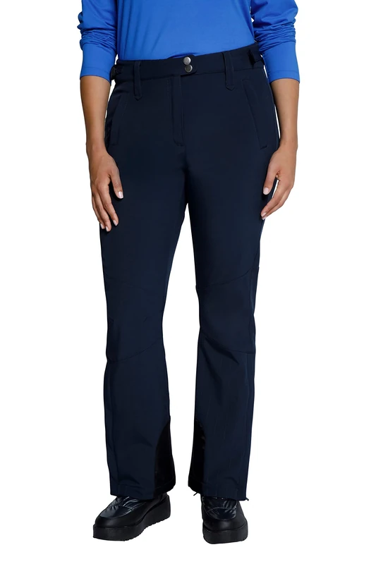 Ulla Popken Women's Softshell Trousers, Water-Repellent, Fleece Lining, Snow Guard Trousers, Navy, 18 - Image 1